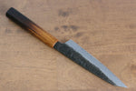 Sakai Takayuki Homura Guren Blue Steel No.2 Kurouchi Hammered Kiritsuke Petty-Utility  150mm Burnt Oak Handle - Japannywholesale