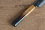 Sakai Takayuki Homura Guren Blue Steel No.2 Kurouchi Hammered Kiritsuke Petty-Utility  150mm Burnt Oak Handle - Japannywholesale