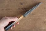 Sakai Takayuki Homura Guren Blue Steel No.2 Kurouchi Hammered Kiritsuke Petty-Utility  150mm Burnt Oak Handle - Japannywholesale