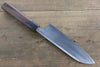 Seisuke Blue Steel No.2 Hammered Kurouchi Santoku  165mm Shitan Handle - Japannywholesale