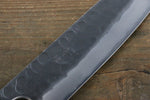 Seisuke Blue Steel No.2 Hammered Kurouchi Santoku  165mm Shitan Handle - Japannywholesale