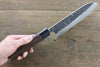 Seisuke Blue Steel No.2 Hammered Kurouchi Santoku  165mm Shitan Handle - Japannywholesale