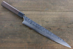 Seisuke Blue Steel No.2 Hammered Damascus Yanagiba  270mm Shitan Handle - Japannywholesale