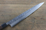 Seisuke Blue Steel No.2 Hammered Damascus Yanagiba  270mm Shitan Handle - Japannywholesale