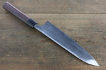 Seisuke Blue Steel No.2 Hammered Kurouchi Gyuto  210mm Shitan Handle - Japannywholesale