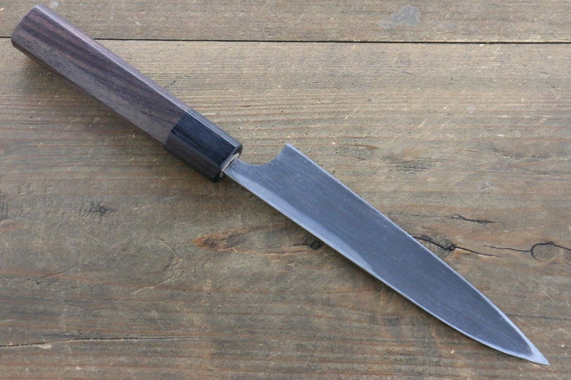 Seisuke Blue Steel No.2 Hammered Kurouchi Petty-Utility  150mm Shitan Handle - Japannywholesale