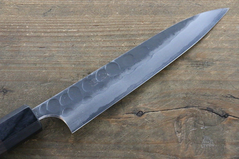 Seisuke Blue Steel No.2 Hammered Kurouchi Petty-Utility  150mm Shitan Handle - Japannywholesale