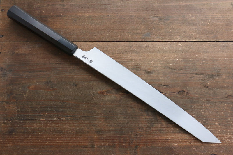 Sakai Takayuki Chef Series Hien Silver Steel No.3 Kengata Yanagiba  300mm Ebony Wood Handle - Japannywholesale