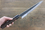 Seisuke Blue Steel No.2 Hammered Kurouchi Yanagiba  270mm Shitan Handle - Japannywholesale