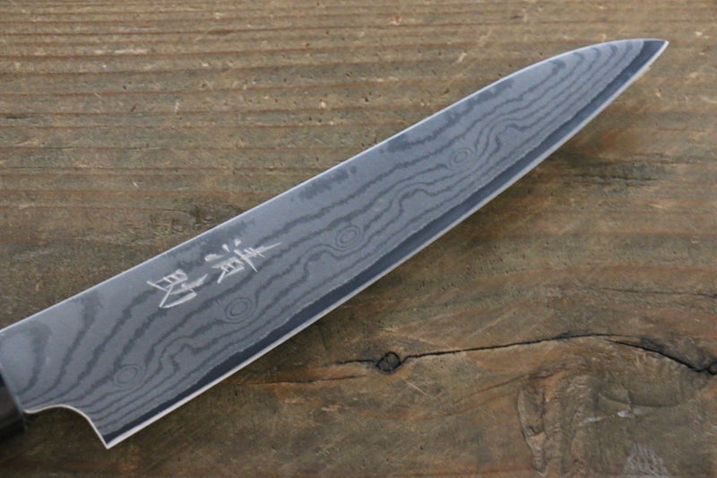 Seisuke VG10 37 Layer Damascus Petty-Utility  130mm Shitan Handle - Japannywholesale