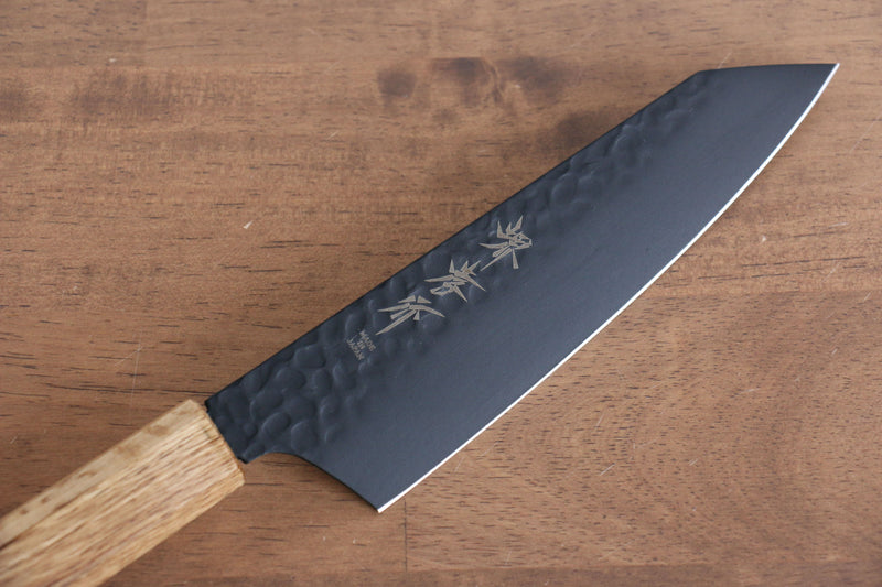 Sakai Takayuki Kurokage VG10 Hammered Teflon Coating Kiritsuke Santoku  160mm Burnt Oak Handle - Japannywholesale