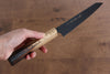 Sakai Takayuki Kurokage VG10 Hammered Teflon Coating Kiritsuke Santoku  160mm Burnt Oak Handle - Japannywholesale