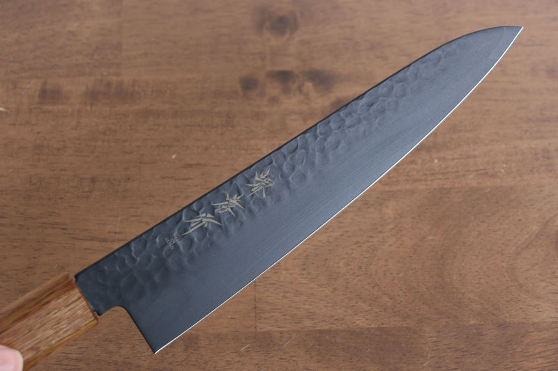 Sakai Takayuki Kurokage VG10 Hammered Teflon Coating Gyuto  210mm Burnt Oak Handle - Japannywholesale