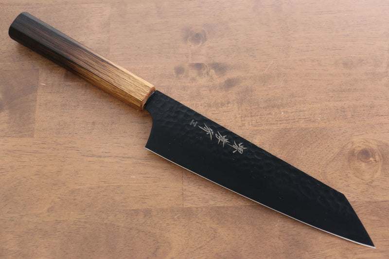 Sakai Takayuki Kurokage VG10 Hammered Teflon Coating Kiritsuke Gyuto  190mm Burnt Oak Handle - Japannywholesale