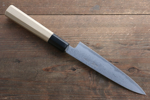 Kikumori Blue Steel No.1 Damascus Petty-Utility  150mm with Magnolia Handle - Japannywholesale