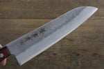 Sakai Takayuki Silver Steel No.3 Santoku  180mm Red Pakka wood Handle - Japannywholesale