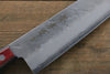 Sakai Takayuki Silver Steel No.3 Santoku  180mm Red Pakka wood Handle - Japannywholesale