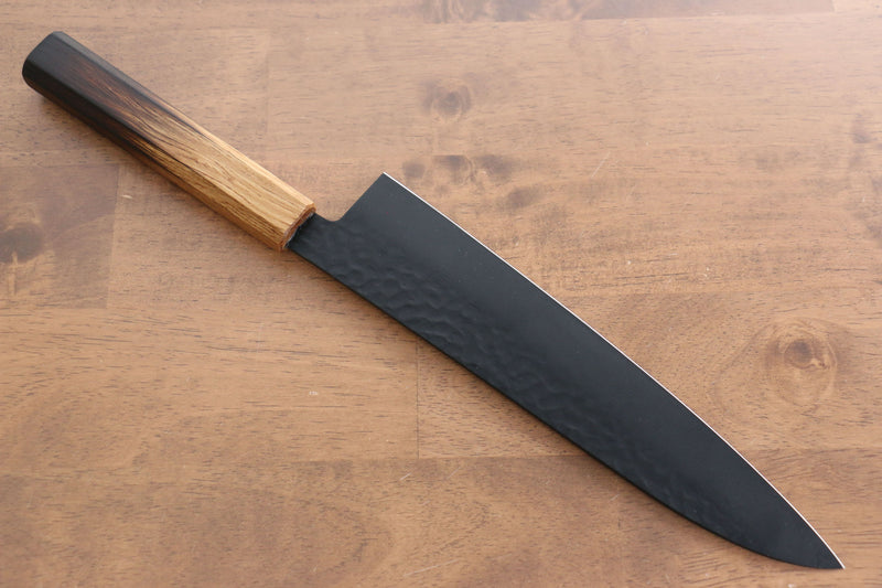 Sakai Takayuki Kurokage VG10 Hammered Teflon Coating Gyuto  240mm Burnt Oak Handle - Japannywholesale