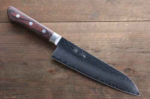 Seisuke VG10 33 Layer Damascus Santoku  180mm Mahogany Handle with Sheath - Japannywholesale