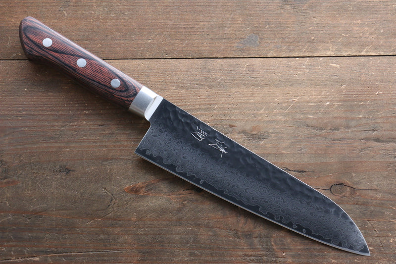 Seisuke VG10 33 Layer Damascus Santoku  180mm Mahogany Handle with Sheath - Japannywholesale