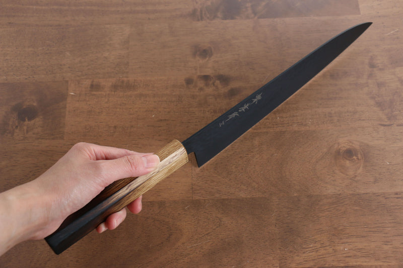 Sakai Takayuki Kurokage VG10 Hammered Teflon Coating Gyuto  240mm Burnt Oak Handle - Japannywholesale