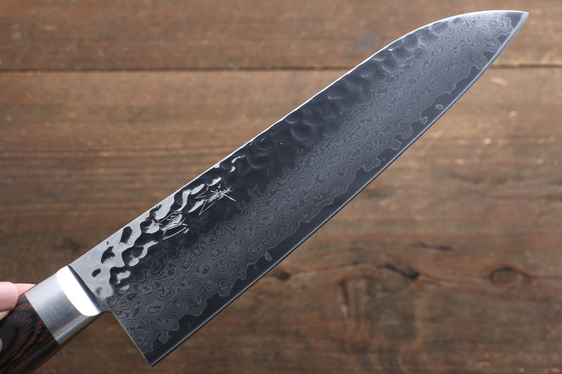 Seisuke VG10 33 Layer Damascus Santoku  180mm Mahogany Handle with Sheath - Japannywholesale