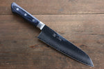 Seisuke Seiun VG10 33 Layer Damascus Santoku  180mm Blue Pakka wood Handle with Sheath - Japannywholesale