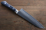 Seisuke Seiun VG10 33 Layer Damascus Santoku  180mm Blue Pakka wood Handle with Sheath - Japannywholesale