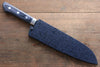 Seisuke Seiun VG10 33 Layer Damascus Santoku  180mm Blue Pakka wood Handle with Sheath - Japannywholesale