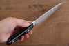 Seisuke PRO-J VG10 Hammered Petty-Utility  120mm Black Micarta Handle - Japannywholesale