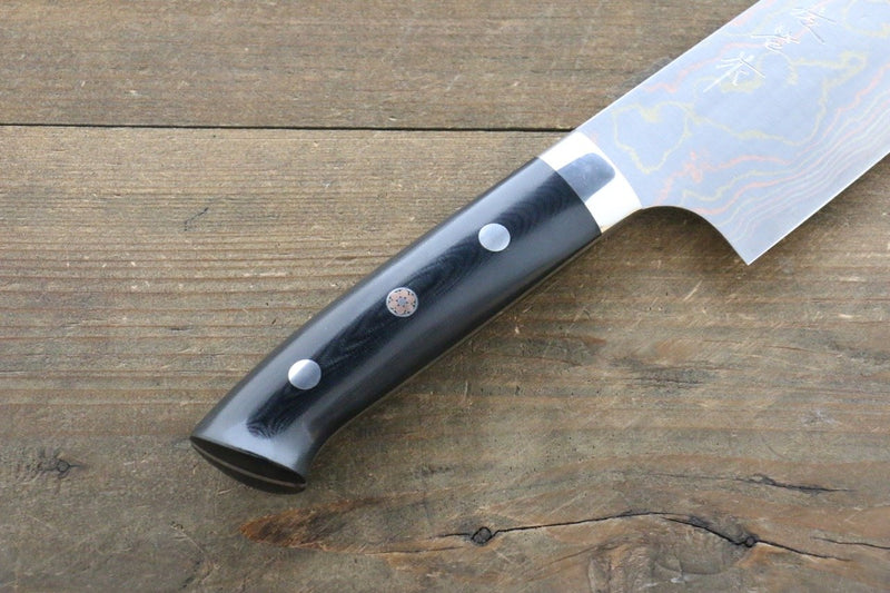 Takeshi Saji's Japanese Santoku Kitchen Knife VG10 Black Damascus