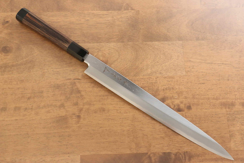 Sakai Takayuki Chef Series Silver Steel No.3 Yanagiba  Wenge with Double Water Buffalo Ring Handle - Japannywholesale