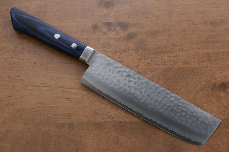 Kunihira VG1 Hammered Usuba  165mm Blue Pakka wood Handle - Japannywholesale