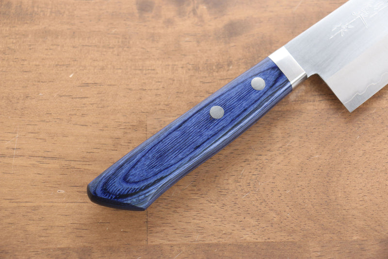 Kunihira VG1 Migaki Finished Santoku  170mm Blue Pakka wood Handle - Japannywholesale