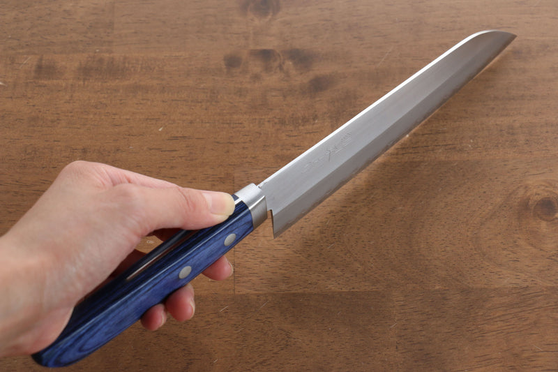 Kunihira VG1 Migaki Finished Santoku  170mm Blue Pakka wood Handle - Japannywholesale