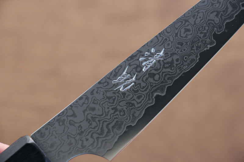 Seisuke VG10 33 Layer Damascus Kiritsuke Petty-Utility  120mm Gray Pakka wood Handle - Japannywholesale