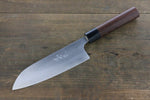 Ogata White Steel No.2  Damascus Santoku  165mm with Shitan Handle - Japannywholesale