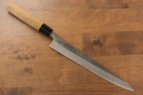 Seisuke Blue Steel No.2 Nashiji Sujihiki  240mm Chestnut Handle - Japannywholesale