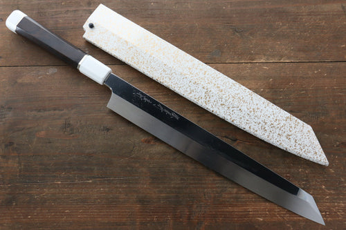 Sakai Takayuki Shinuchi Water Quenching Honyaki White Steel No.2 Mirrored Finish Kiritsuke Yanagiba  300mm with Sheath - Japannywholesale