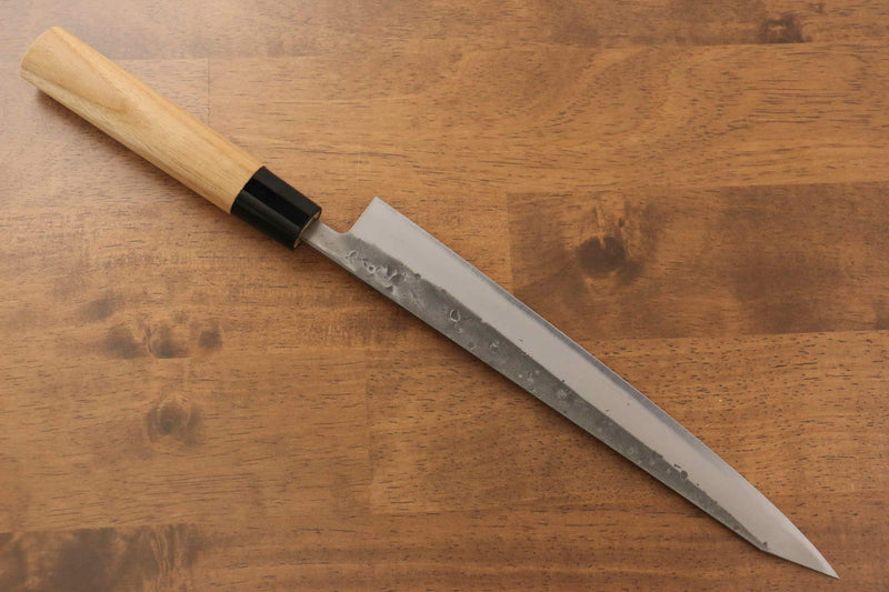 Seisuke Blue Steel No.2 Nashiji Sujihiki  240mm Chestnut Handle - Japannywholesale