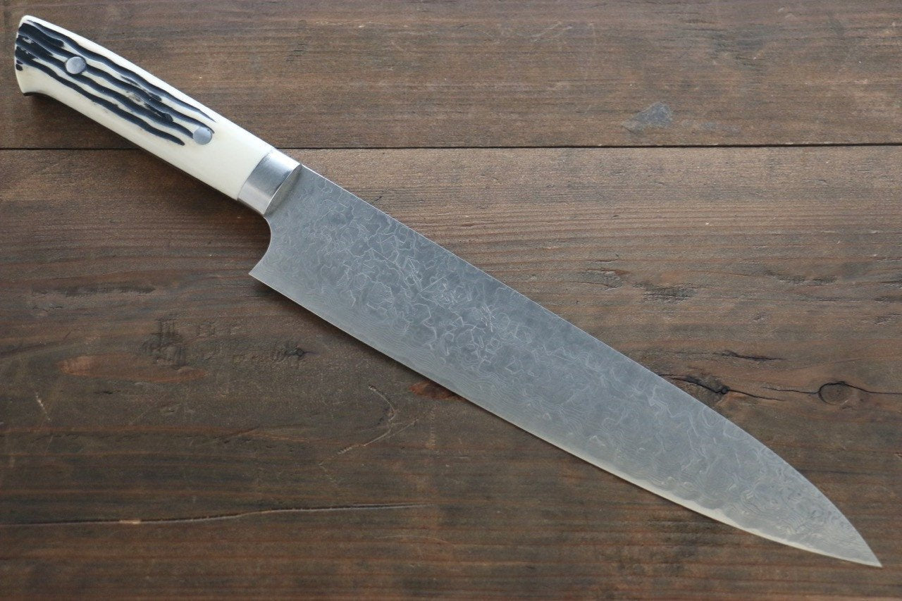 Takeshi Saji R-2 Diamond Damascus Steak Knife (WhiteTurquoise Handle)