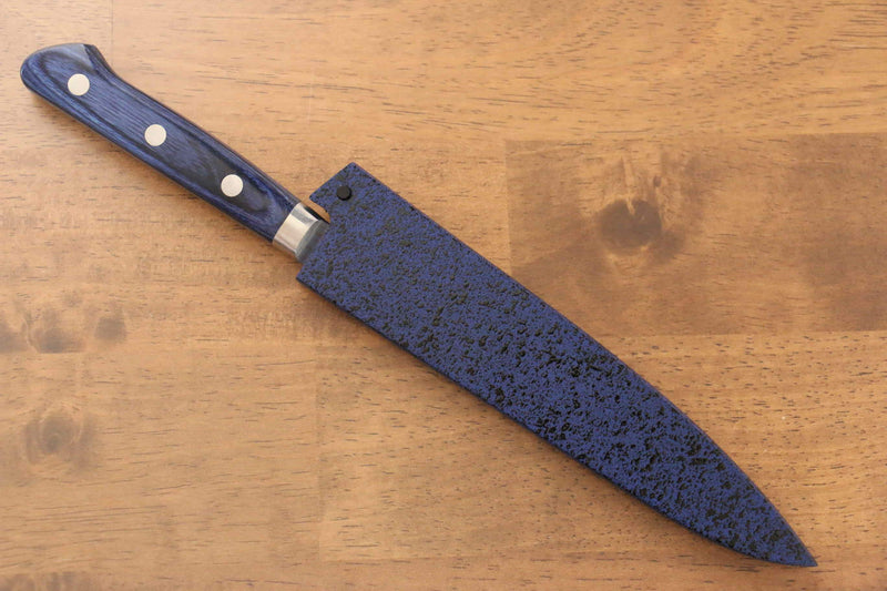 Seisuke Seiten Molybdenum Petty-Utility  150mm Blue Pakka wood Handle with Sheath - Japannywholesale