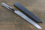 Sakai Takayuki Hien Blue Steel No.2 Mirrored Finish Kengata Yanagiba  270mm Ebony Wood Handle with Sheath - Japannywholesale