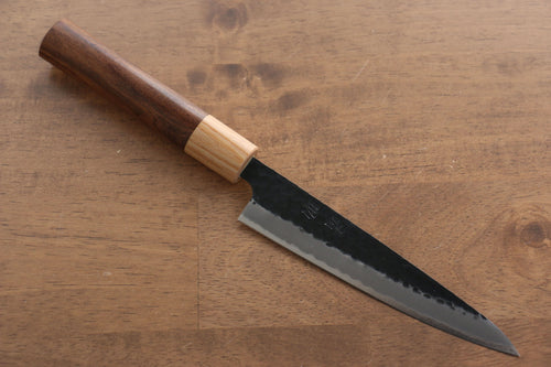 Seisuke Kokubyaku Blue Super Hammered Petty-Utility  135mm Morado Handle - Japannywholesale