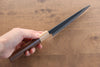 Seisuke Kokubyaku Blue Super Hammered Petty-Utility  135mm Morado Handle - Japannywholesale