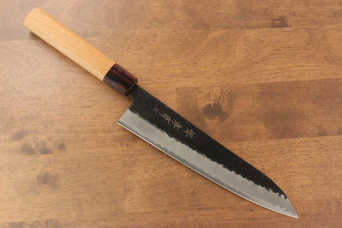 Sakai Takayuki Blue Super Hammered Black Finished Gyuto  210mm - Japannywholesale