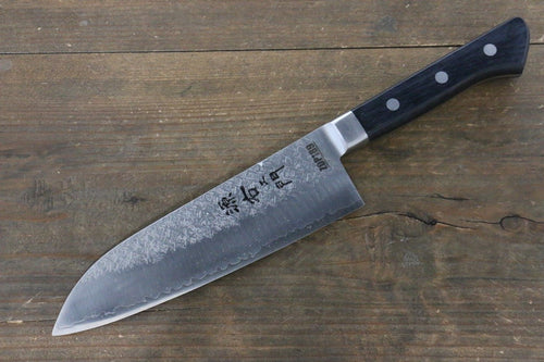 Takayuki Iwai ZDP189 Hammered Santoku  170mm Pakka wood Handle - Japannywholesale