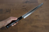 Sakai Takayuki Water Quenching Honyaki White Steel No.2 Mirrored Finish Sakimaru Yanagiba  300mm Ebony with Double Water Buffalo Ring Handle with Sheath - Japannywholesale