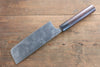 Ogata White Steel No.2  Damascus Nakiri  165mm with Shitan Handle - Japannywholesale