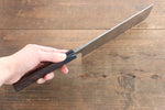 Ogata White Steel No.2  Damascus Nakiri  165mm with Shitan Handle - Japannywholesale